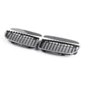 Miniatyrbilde 9 av 11: Pair Chrome Black Front Kidney Grill Grilles For BMW E90 E91 Saloon 2005-2008 4D