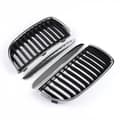 Miniatyrbilde 10 av 11: Pair Chrome Black Front Kidney Grill Grilles For BMW E90 E91 Saloon 2005-2008 4D