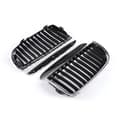 Miniatyrbilde 11 av 11: Pair Chrome Black Front Kidney Grill Grilles For BMW E90 E91 Saloon 2005-2008 4D
