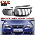 Miniatyrbilde 1 av 11: Pair Chrome Black Front Kidney Grill Grilles For BMW E90 E91 Saloon 2005-2008 4D