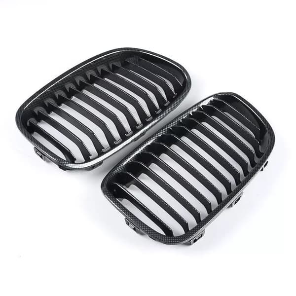 Carbon Fiber Look Front Kidney Grill Grille For BMW F20 F21 1 Series 2012-2014