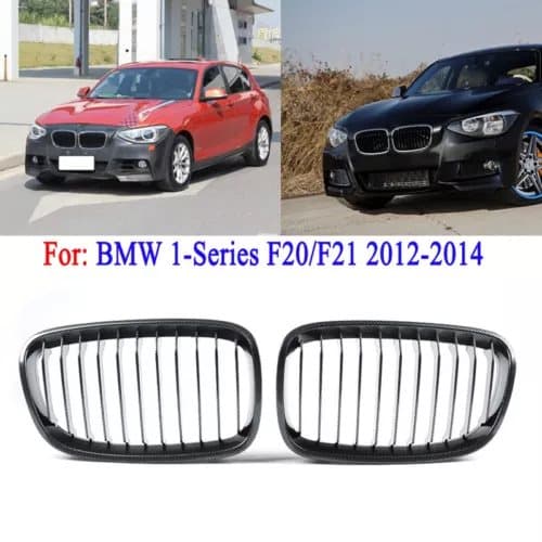 Carbon Fiber Look Front Kidney Grill Grille For BMW F20 F21 1 Series 2012-2014