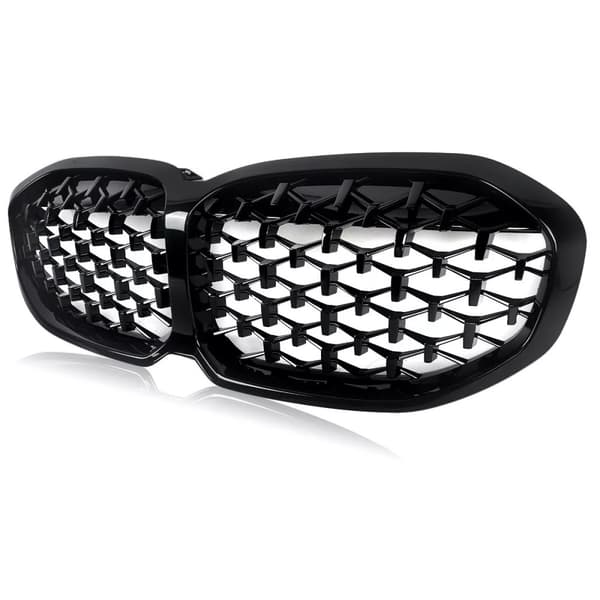 For BMW 1 Series F40 Gloss Black Diamond Style Front Bumper Kidney Grille 2019+