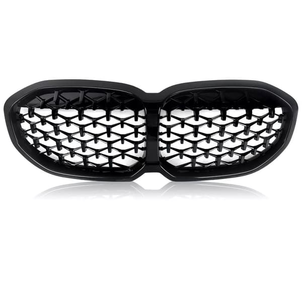 For BMW 1 Series F40 Gloss Black Diamond Style Front Bumper Kidney Grille 2019+
