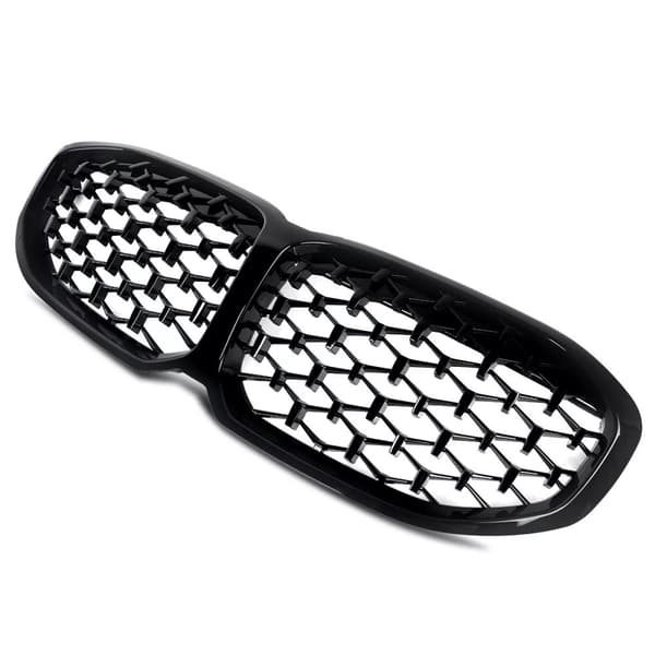 For BMW 1 Series F40 Gloss Black Diamond Style Front Bumper Kidney Grille 2019+