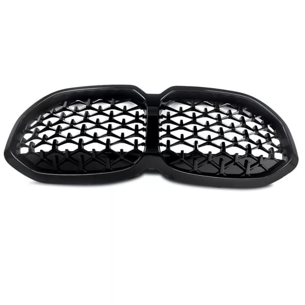 For BMW 1 Series F40 Gloss Black Diamond Style Front Bumper Kidney Grille 2019+