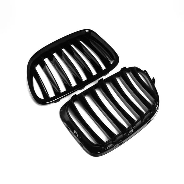 For BMW X1 E84 Pre-facelift 2010-2015 Glossy Black Hood Kidney Grille Cover Vent