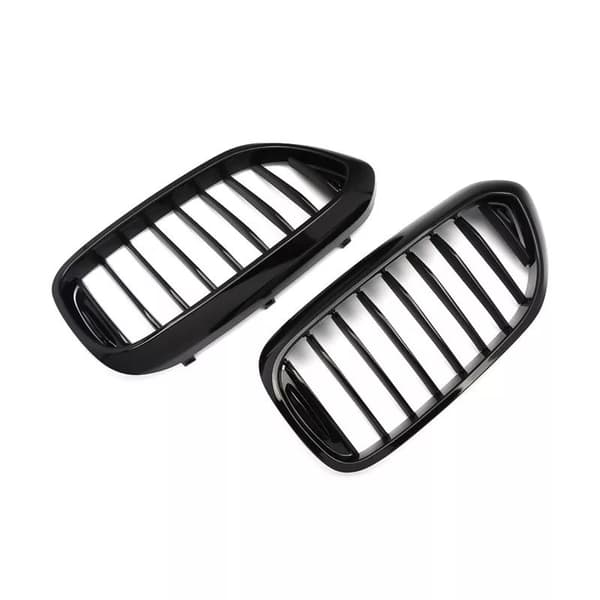 2x For BMW 5 Series G30 G31 G38 2017-2018 Glossy Black Kidney Grille Grill L&R