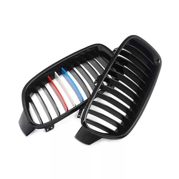 Pair For BMW 3 Series F30 F31 Kidney Grill Grilles Gloss Black M Color 2012-2016