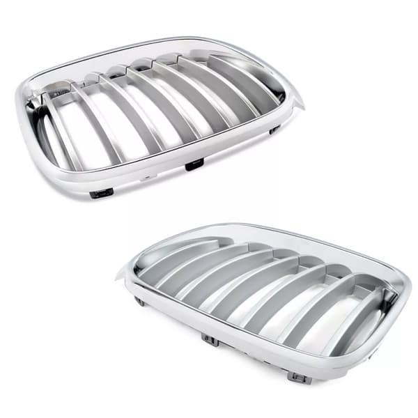 2x FOR BMW F25 X3 F26 X4 2014-2017 LCI FRONT KIDNEY GRILLE CHROME/SILVER GRILLS