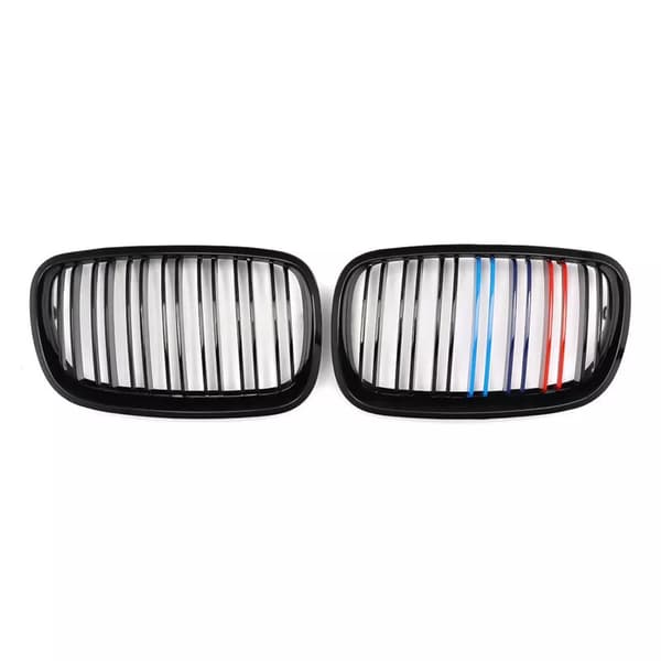 2x Front Kidney Grille Gloss Black MColor for BMW E70 E71 X5 X6 Series 2007-2013