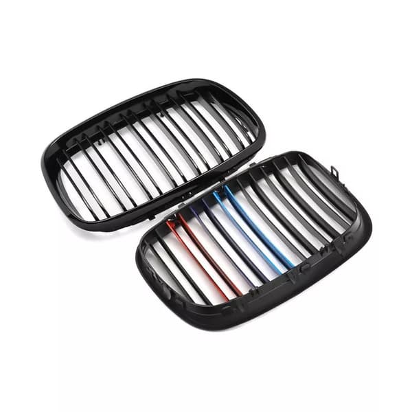 2x Front Kidney Grille Gloss Black MColor for BMW E70 E71 X5 X6 Series 2007-2013