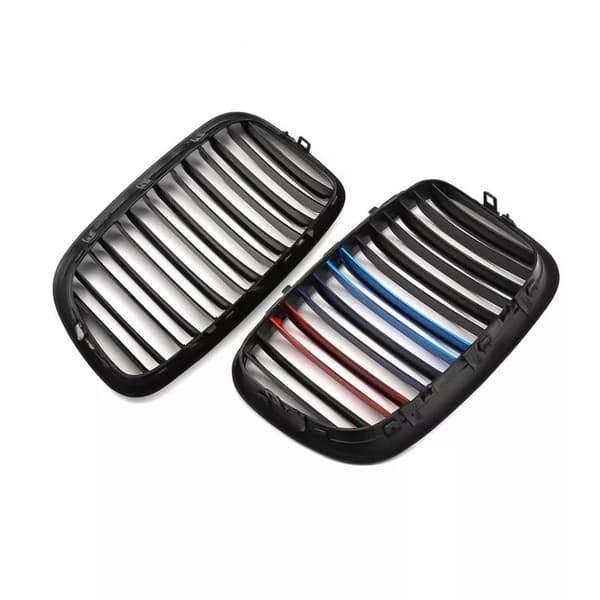 2x Front Kidney Grille Gloss Black MColor for BMW E70 E71 X5 X6 Series 2007-2013