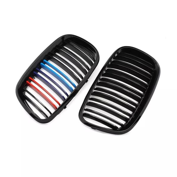 2x Front Kidney Grille Gloss Black MColor for BMW E70 E71 X5 X6 Series 2007-2013