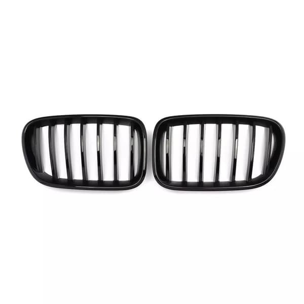2x For BMW X3 F25 10-13 Pre-facelift Gloss Black Front Kidney Hood Grilles Grill