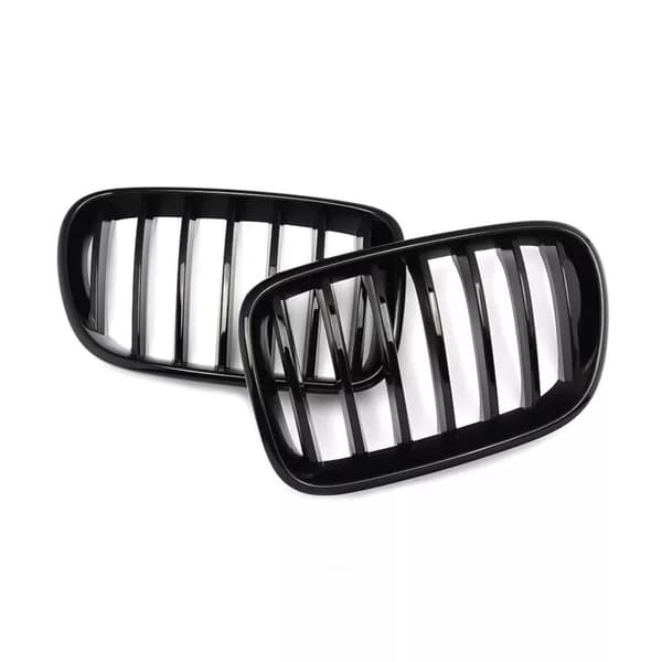 2x For BMW X3 F25 10-13 Pre-facelift Gloss Black Front Kidney Hood Grilles Grill