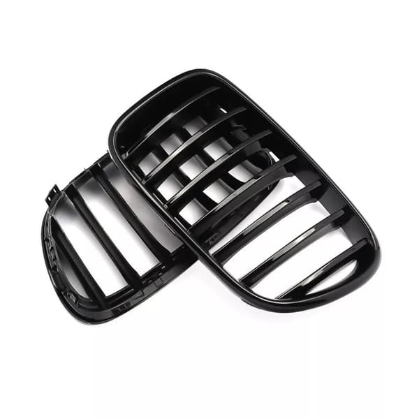 2x For BMW X3 F25 10-13 Pre-facelift Gloss Black Front Kidney Hood Grilles Grill