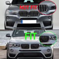 Miniatyrbillede 5 af 11: Chrome&Black Factory Style Front Kidney Grilles For BMW X3 F25 /X4 F26 2014-2017