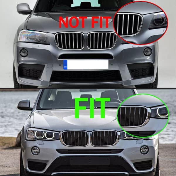 Chrome&Black Factory Style Front Kidney Grilles For BMW X3 F25 /X4 F26 2014-2017