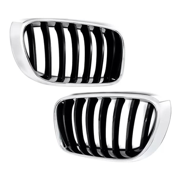 Chrome&Black Factory Style Front Kidney Grilles For BMW X3 F25 /X4 F26 2014-2017