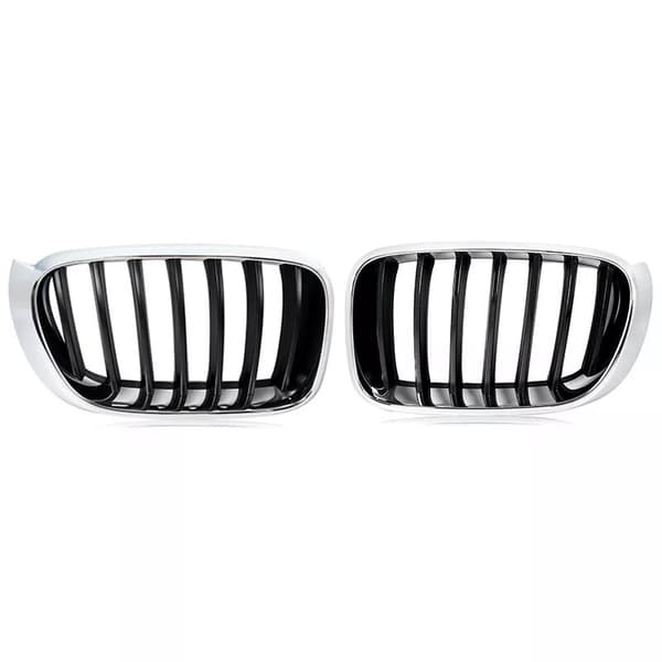 Chrome&Black Factory Style Front Kidney Grilles For BMW X3 F25 /X4 F26 2014-2017