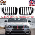 Miniatyrbillede 1 af 11: Chrome&Black Factory Style Front Kidney Grilles For BMW X3 F25 /X4 F26 2014-2017