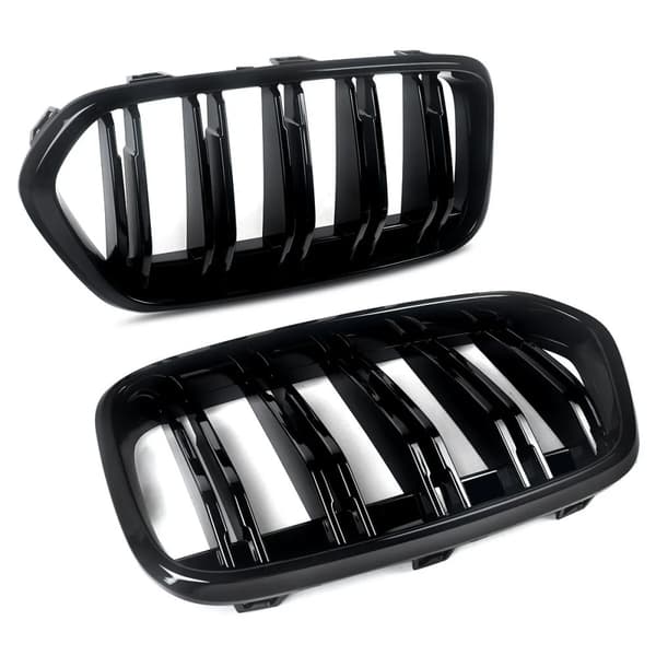 DOUBLE SLAT FRONT KIDNEY GRILLE GRILLS GLOSS BLACK FOR BMW X2 SERIES F39 2018+