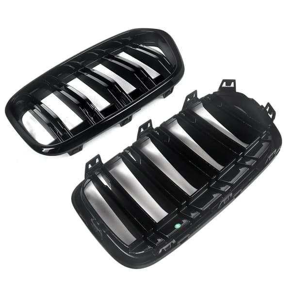 DOUBLE SLAT FRONT KIDNEY GRILLE GRILLS GLOSS BLACK FOR BMW X2 SERIES F39 2018+