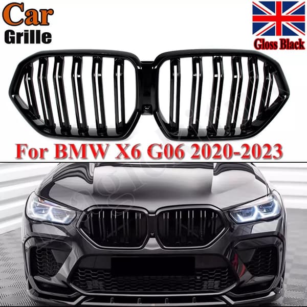 FOR BMW X6 G06 M-PERFORMANCE FRONT KIDNEY HOOD GRILL GRILLE DUAL SLAT FOR 20-23