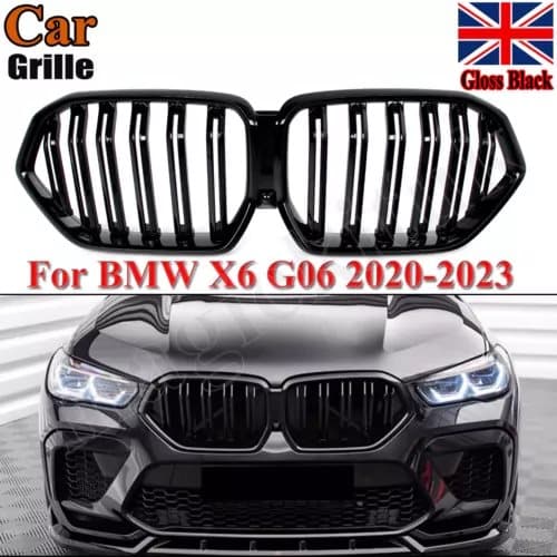 FOR BMW X6 G06 M-PERFORMANCE FRONT KIDNEY HOOD GRILL GRILLE DUAL SLAT FOR 20-23