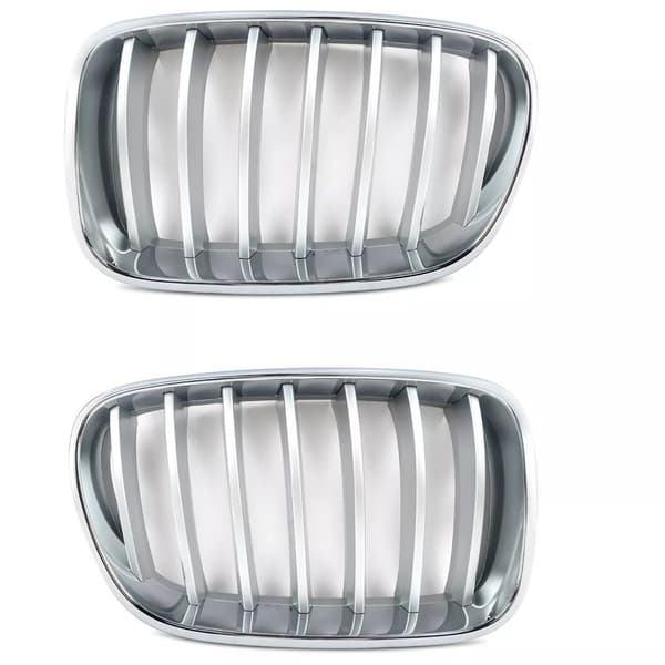 1PAIR FOR BMW F25 X3 F26 X4 2010-2014 FRONT KIDNEY GRILLE GRILLS CHROME & SILVER