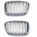 Miniatyrbilde 3 av 11: 1PAIR FOR BMW F25 X3 F26 X4 2010-2014 FRONT KIDNEY GRILLE GRILLS CHROME & SILVER