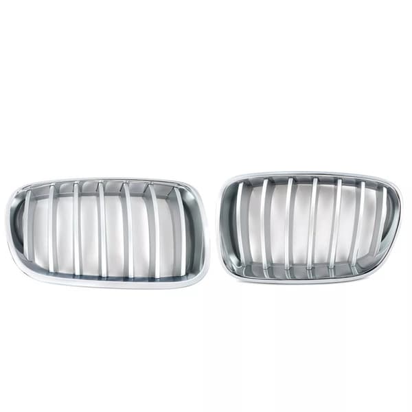 1PAIR FOR BMW F25 X3 F26 X4 2010-2014 FRONT KIDNEY GRILLE GRILLS CHROME & SILVER