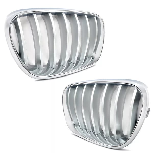 1PAIR FOR BMW F25 X3 F26 X4 2010-2014 FRONT KIDNEY GRILLE GRILLS CHROME & SILVER