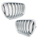 Miniatyrbilde 5 av 11: 1PAIR FOR BMW F25 X3 F26 X4 2010-2014 FRONT KIDNEY GRILLE GRILLS CHROME & SILVER