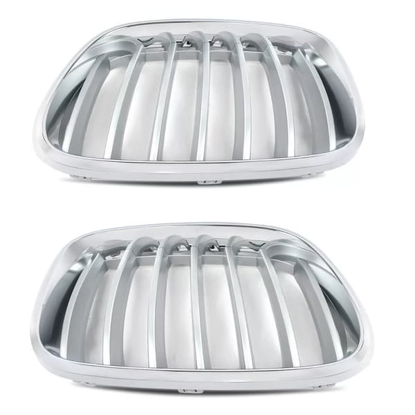 1PAIR FOR BMW F25 X3 F26 X4 2010-2014 FRONT KIDNEY GRILLE GRILLS CHROME & SILVER