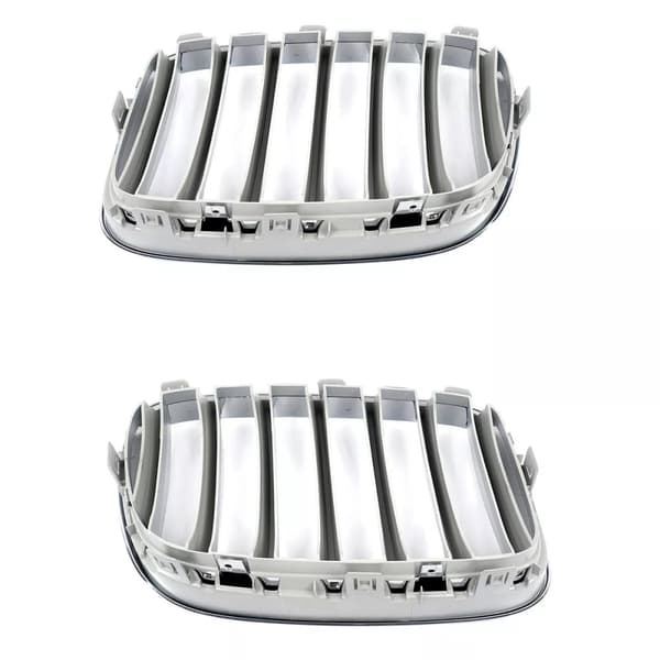 1PAIR FOR BMW F25 X3 F26 X4 2010-2014 FRONT KIDNEY GRILLE GRILLS CHROME & SILVER