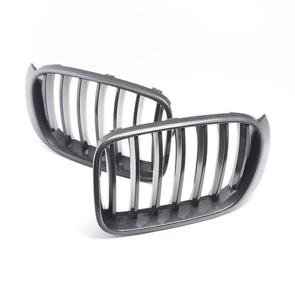 2x Carbon Fiber Look Front Kidney Grilles Grill for BMW X3 F25 /X4 F26 2014-2017