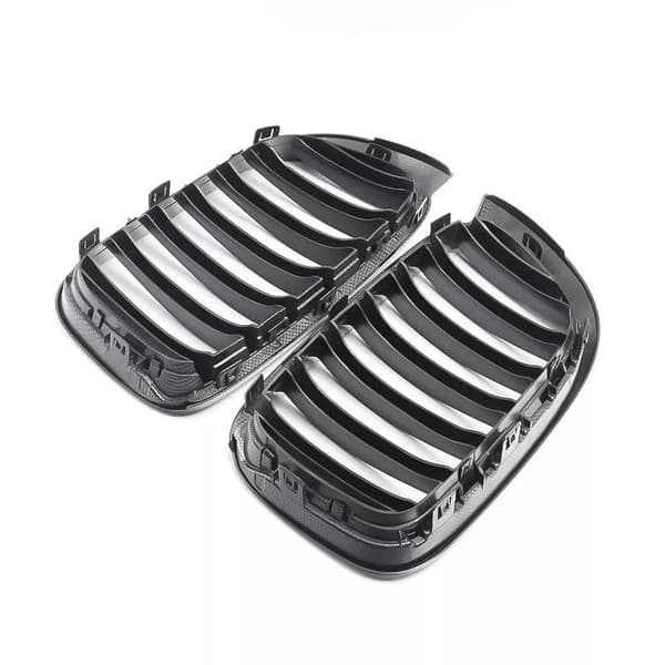 2x Carbon Fiber Look Front Kidney Grilles Grill for BMW X3 F25 /X4 F26 2014-2017