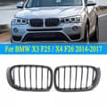 Miniatyrbild 1 av 11: 2x Carbon Fiber Look Front Kidney Grilles Grill for BMW X3 F25 /X4 F26 2014-2017