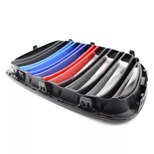 Pair Gloss Black M-Color Kidney Sport Grille Grill for BMW E84 X1 SUV 10-15 LCI