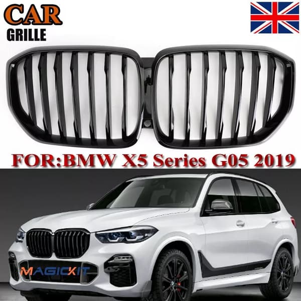FOR BMW X5 G05 M PERFORMANCE STYLE GLOSS BLACK FRONT KIDNEY GRILL GRILLE 2018+