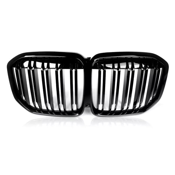 FOR BMW X7 G07 M PERFORMANCE DOUBLE SLAT FRONT KIDNEY GRILLE GLOSSY BLACK 2019+
