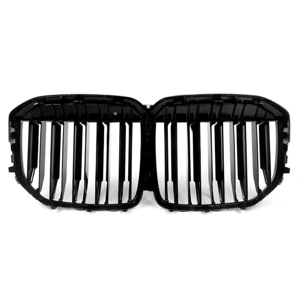 FOR BMW X7 G07 M PERFORMANCE DOUBLE SLAT FRONT KIDNEY GRILLE GLOSSY BLACK 2019+
