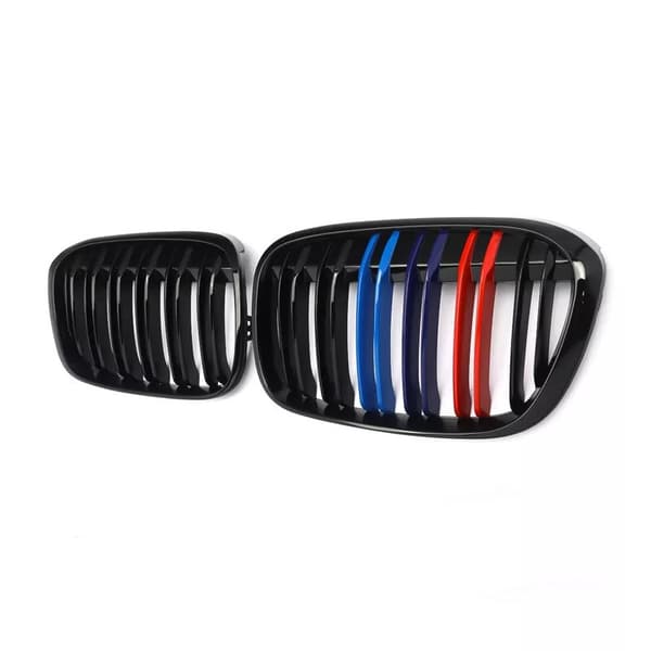 Glossy Black M-Style Dual Line Kidney Grill Grille for BMW F48 F49 X1 16-17