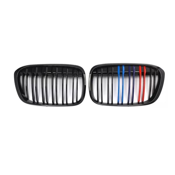 Glossy Black M-Style Dual Line Kidney Grill Grille for BMW F48 F49 X1 16-17