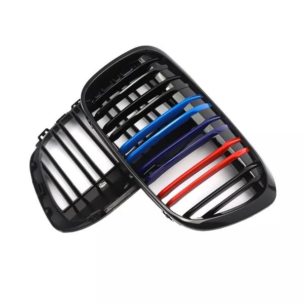 Glossy Black M-Style Dual Line Kidney Grill Grille for BMW F48 F49 X1 16-17
