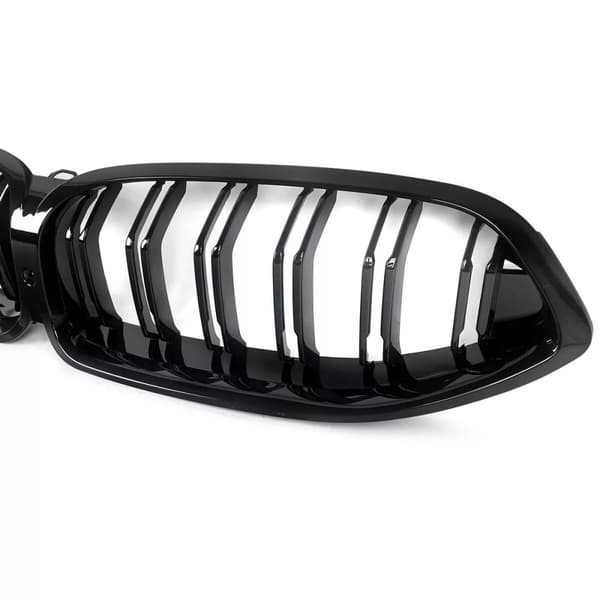 FOR BMW 8 SERIES G14 G15 G16 DOUBLE SLAT FRONT KIDNEY GRILLE GLOSS BLACK 19-2022