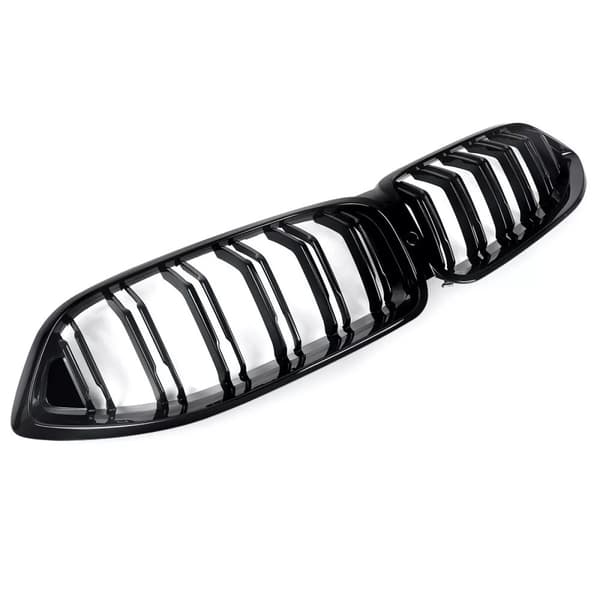 FOR BMW 8 SERIES G14 G15 G16 DOUBLE SLAT FRONT KIDNEY GRILLE GLOSS BLACK 19-2022