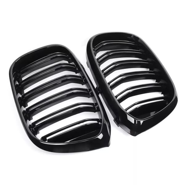 Glossy Black Dual Slat Hood Kidney Grille Grill For BMW X3 G01 X4 G02 2018-2019